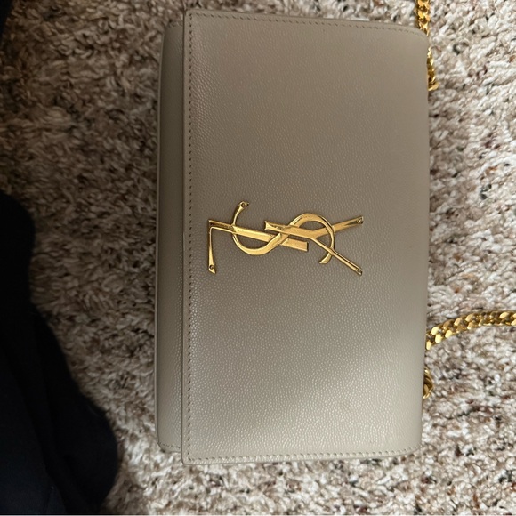 Yves Saint Laurent Taupe Leather Crossbody Bag - Picture 2 of 13